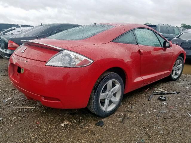 4A3AK24FX7E067546 - 2007 MITSUBISHI ECLIPSE GS RED photo 4