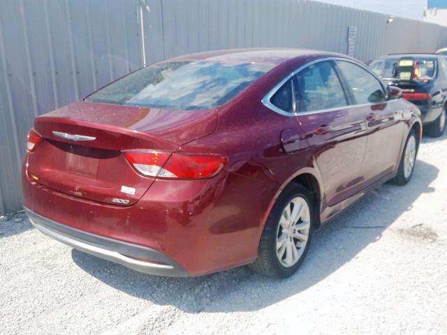 1C3CCCAB9FN578152 - 2015 CHRYSLER 200 LIMITE MAROON photo 4