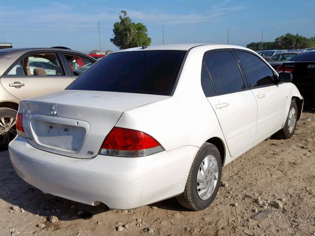 JA3AJ26E54U065777 - 2004 MITSUBISHI LANCER ES WHITE photo 4