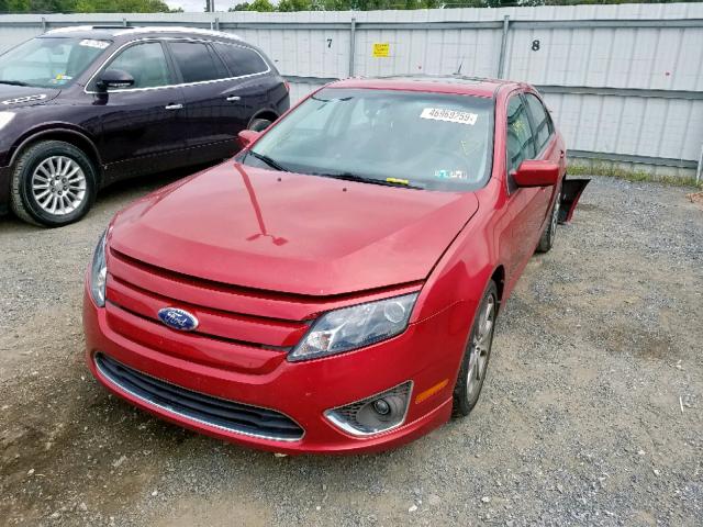 3FAHP0JA7AR386669 - 2010 FORD FUSION SEL RED photo 2