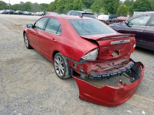 3FAHP0JA7AR386669 - 2010 FORD FUSION SEL RED photo 3