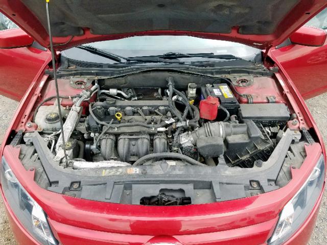 3FAHP0JA7AR386669 - 2010 FORD FUSION SEL RED photo 7
