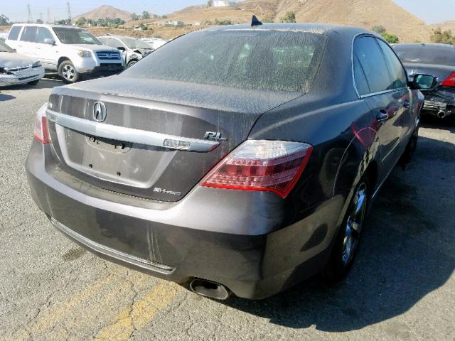 JH4KB2F61AC002347 - 2010 ACURA RL CHARCOAL photo 4