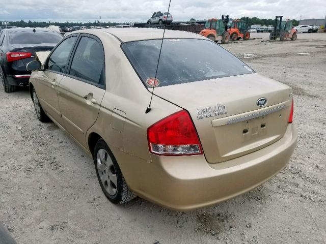 KNAFE221295656288 - 2009 KIA SPECTRA EX GOLD photo 3