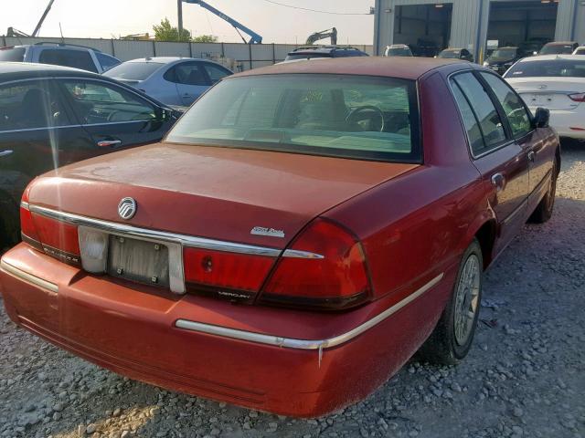 2MEFM74WXXX640197 - 1999 MERCURY GRAND MARQ RED photo 4