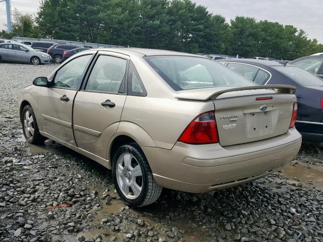 1FAHP34N77W304817 - 2007 FORD FOCUS ZX4 BEIGE photo 3