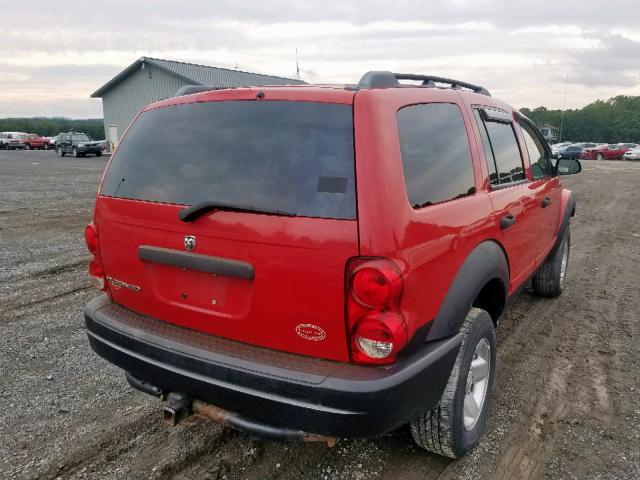 1D4HB38N94F235209 - 2004 DODGE DURANGO ST RED photo 4