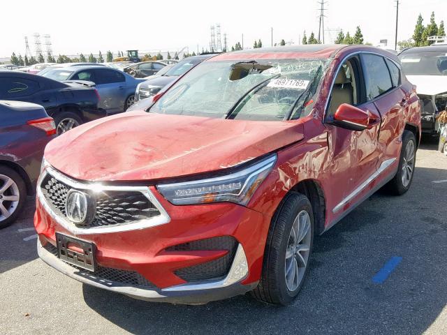 5J8TC2H50KL001913 - 2019 ACURA RDX BURGUNDY photo 2