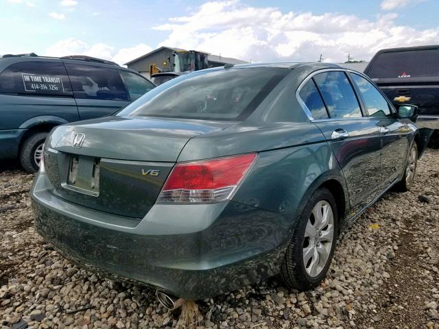 1HGCP368X8A073889 - 2008 HONDA ACCORD EXL GREEN photo 4