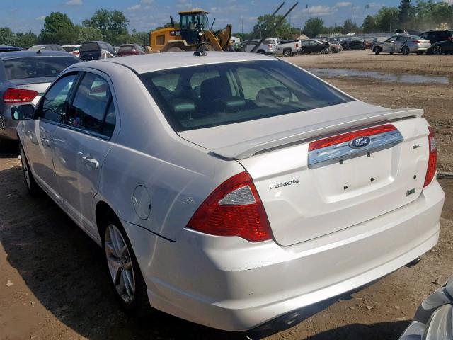 3FAHP0JG0AR415532 - 2010 FORD FUSION SEL WHITE photo 3