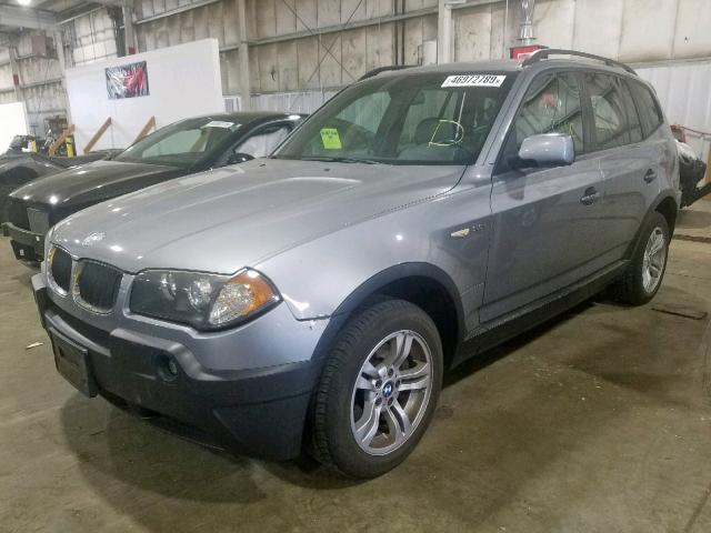 WBXPA93464WA30479 - 2004 BMW X3 3.0I GRAY photo 2