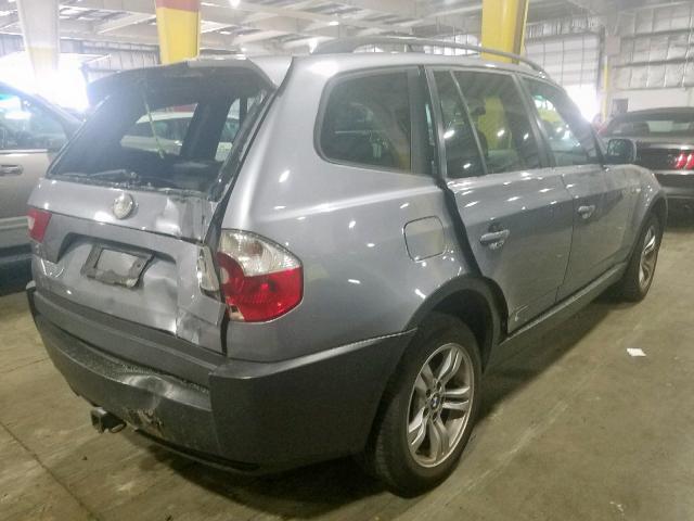 WBXPA93464WA30479 - 2004 BMW X3 3.0I GRAY photo 4