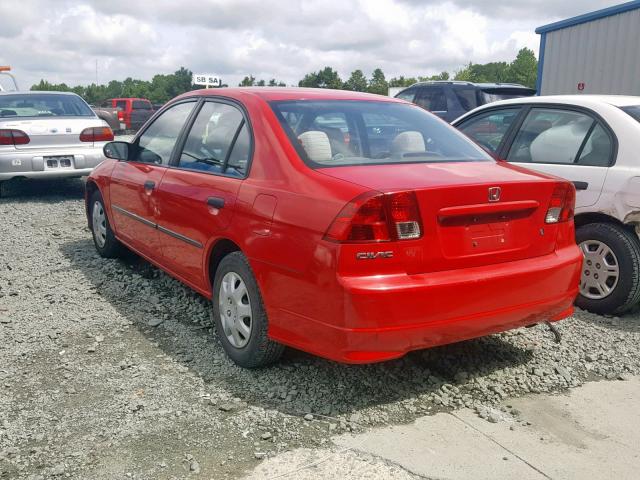 1HGES163X5L029004 - 2005 HONDA CIVIC DX V RED photo 3