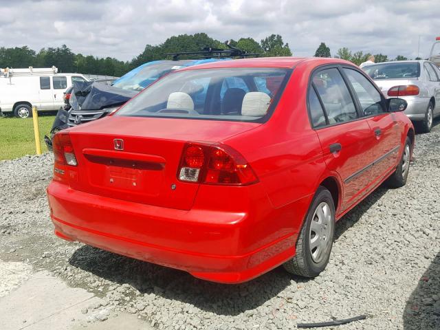 1HGES163X5L029004 - 2005 HONDA CIVIC DX V RED photo 4