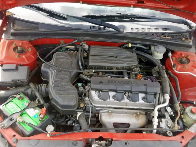 1HGES163X5L029004 - 2005 HONDA CIVIC DX V RED photo 7