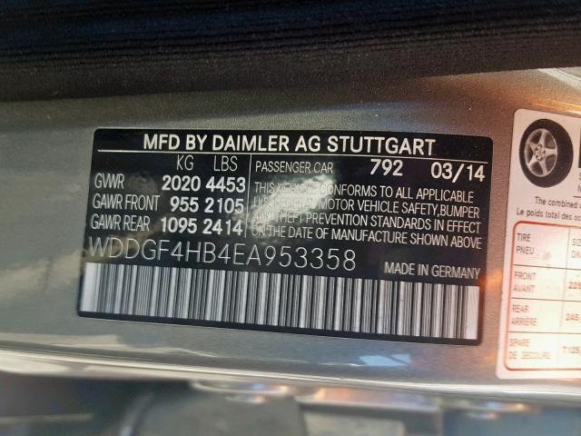 WDDGF4HB4EA953358 - 2014 MERCEDES-BENZ C 250 GRAY photo 10