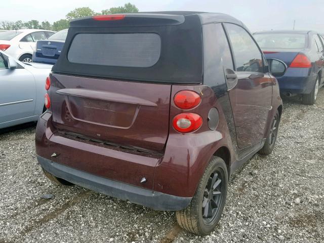 WMEEK31X18K168809 - 2008 SMART FORTWO PAS PURPLE photo 4