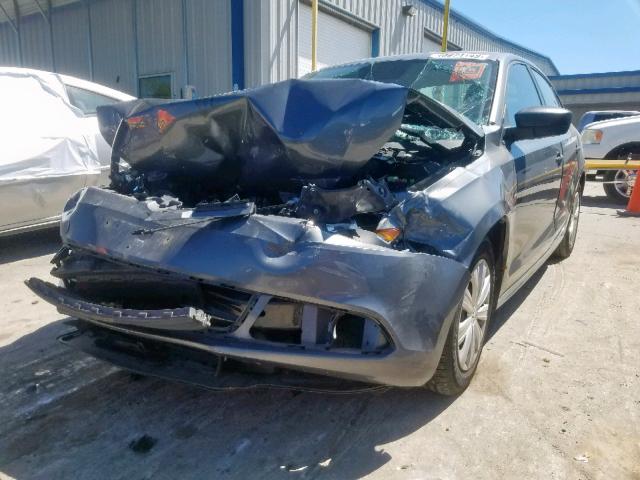 3VW2K7AJ0EM236636 - 2014 VOLKSWAGEN JETTA BASE GRAY photo 2