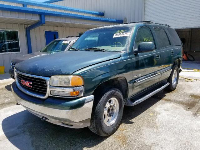 1GKEC13T71R150245 - 2001 GMC YUKON GREEN photo 2