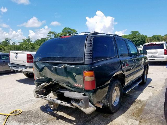 1GKEC13T71R150245 - 2001 GMC YUKON GREEN photo 4