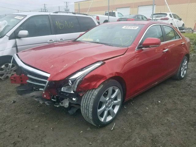 1G6AJ5S31D0138063 - 2013 CADILLAC ATS PERFOR RED photo 2