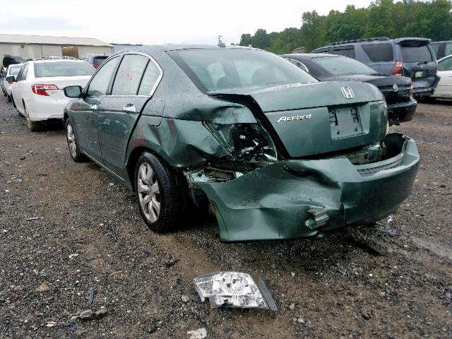 1HGCP36848A028737 - 2008 HONDA ACCORD EXL GREEN photo 3