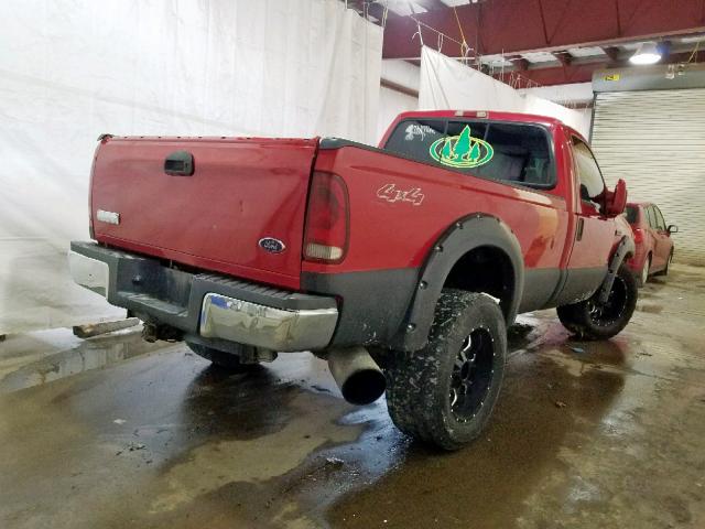 1FTWF31P15EB24455 - 2005 FORD F350 SRW S RED photo 4