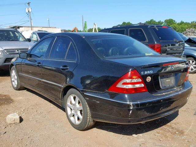 WDBRF92H17F908783 - 2007 MERCEDES-BENZ C 280 4MAT BLACK photo 3