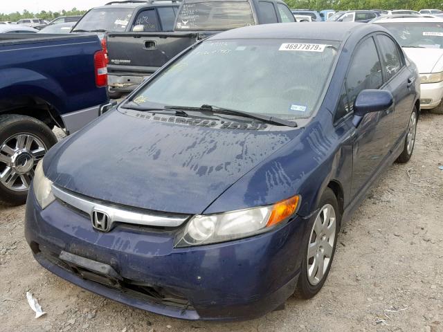 1HGFA16548L093049 - 2008 HONDA CIVIC LX BLUE photo 2