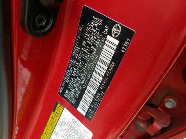 4T1BE46K57U073597 - 2007 TOYOTA CAMRY NEW RED photo 10