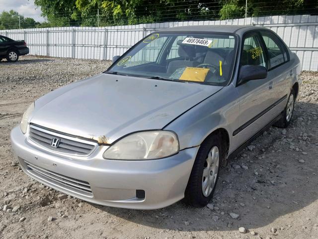 2HGEJ6614YH927114 - 2000 HONDA CIVIC BASE SILVER photo 2