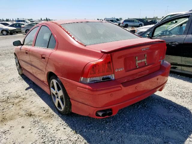 YV1RH527452451204 - 2005 VOLVO S60 R RED photo 3