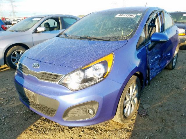 KNADN5A38D6130827 - 2013 KIA RIO EX BLUE photo 2