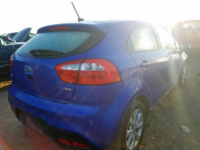 KNADN5A38D6130827 - 2013 KIA RIO EX BLUE photo 4