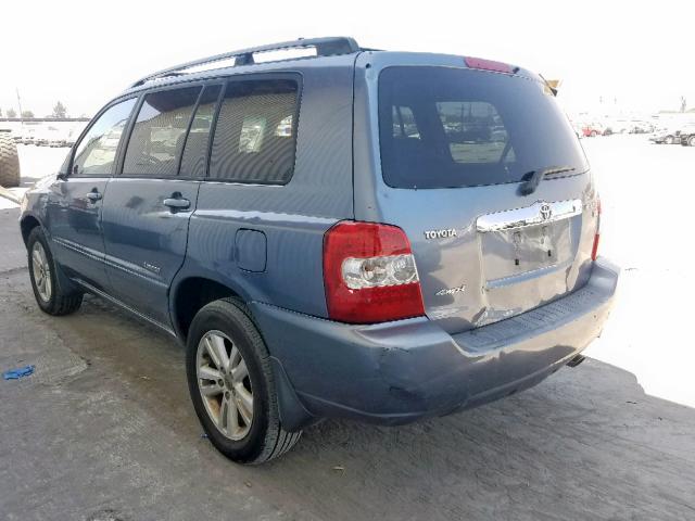 JTEEW21A670047286 - 2007 TOYOTA HIGHLANDER BLUE photo 3