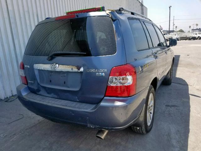 JTEEW21A670047286 - 2007 TOYOTA HIGHLANDER BLUE photo 4