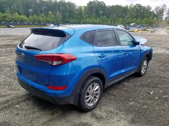 KM8J23A48GU237707 - 2016 HYUNDAI TUCSON SE BLUE photo 4