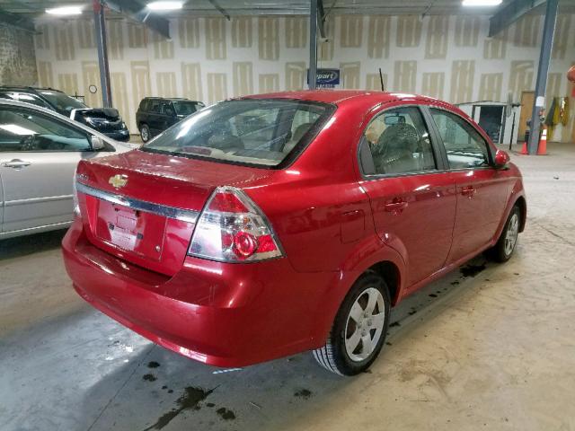 KL1TD56E89B604390 - 2009 CHEVROLET AVEO LS MAROON photo 4