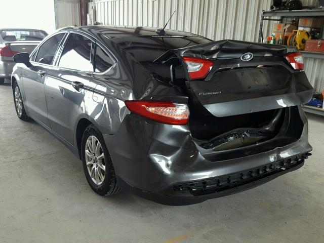 3FA6P0G76GR278779 - 2016 FORD FUSION S GRAY photo 3