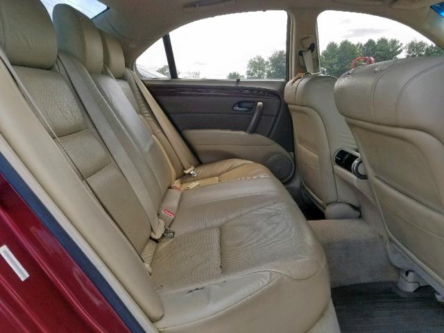 JH4KB16536C005887 - 2006 ACURA RL MAROON photo 6