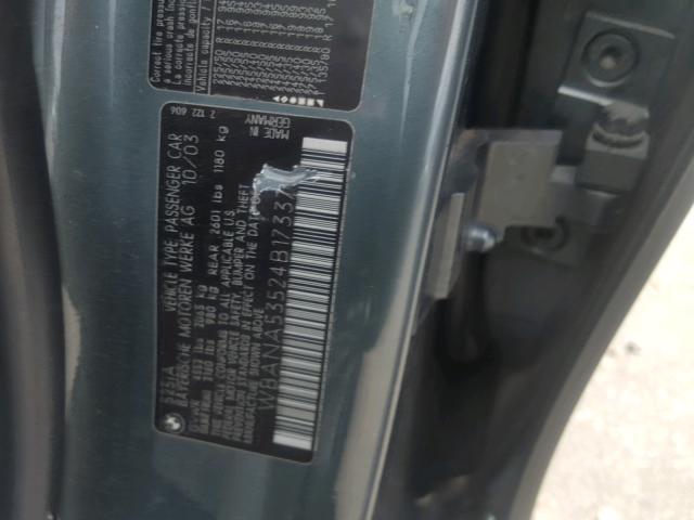 WBANA53524B173372 - 2004 BMW 525 I BLACK photo 10