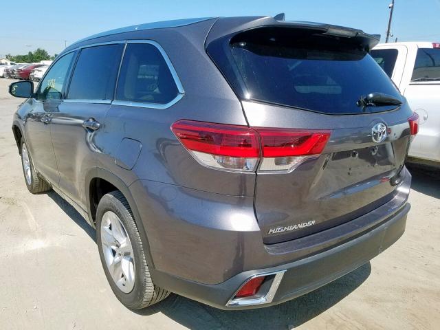 5TDYZRFH1KS315061 - 2019 TOYOTA HIGHLANDER GRAY photo 3