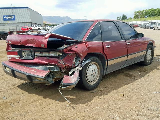 2G4WF54L9N1415318 - 1992 BUICK REGAL GRAN MAROON photo 4