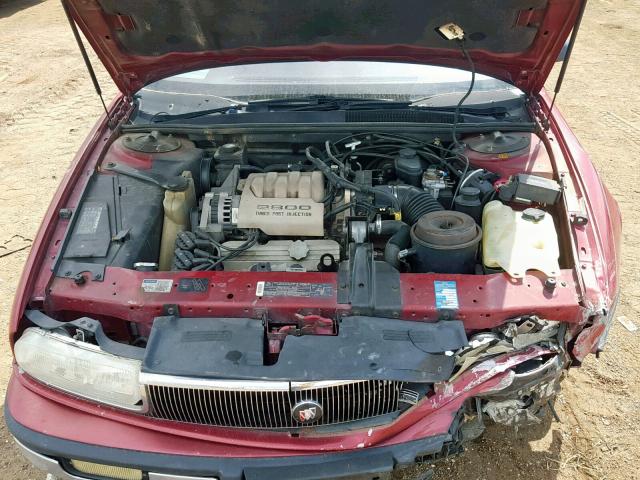 2G4WF54L9N1415318 - 1992 BUICK REGAL GRAN MAROON photo 7