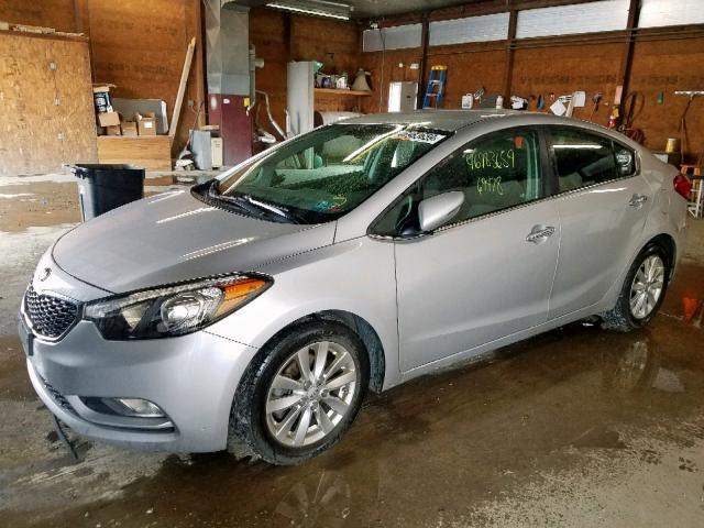 KNAFX4A83F5355318 - 2015 KIA FORTE EX SILVER photo 2