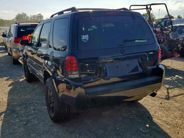 4M2YU81107KJ12898 - 2007 MERCURY MARINER LU BLACK photo 3