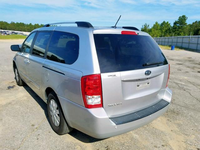 KNDMG4C72C6473025 - 2012 KIA SEDONA LX SILVER photo 3