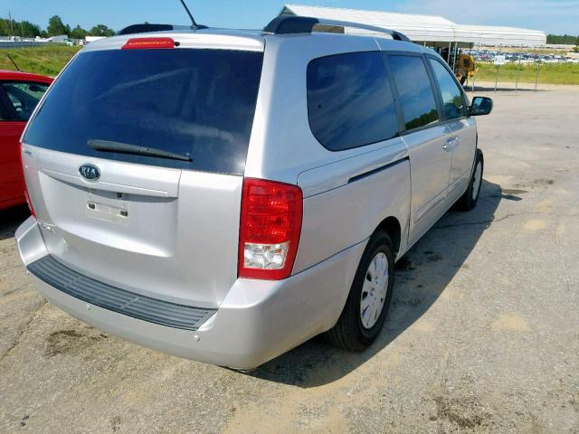 KNDMG4C72C6473025 - 2012 KIA SEDONA LX SILVER photo 4