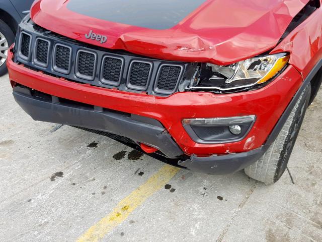 3C4NJDDB2KT595171 - 2019 JEEP COMPASS TR RED photo 9