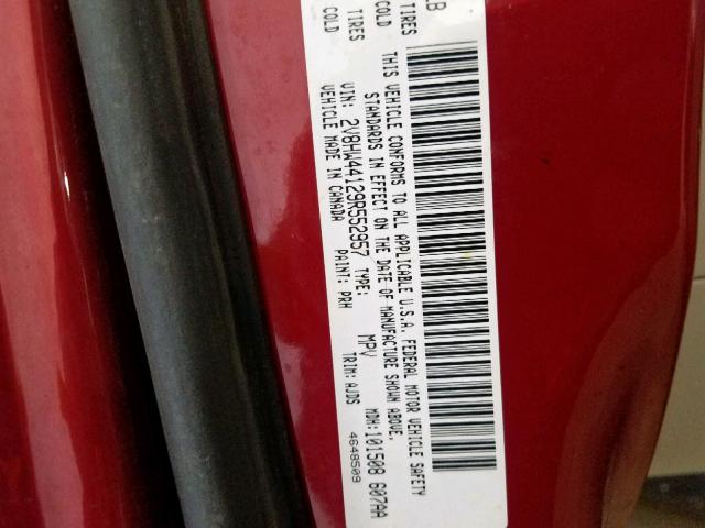 2V8HW44129R552957 - 2009 VOLKSWAGEN ROUTAN S RED photo 10